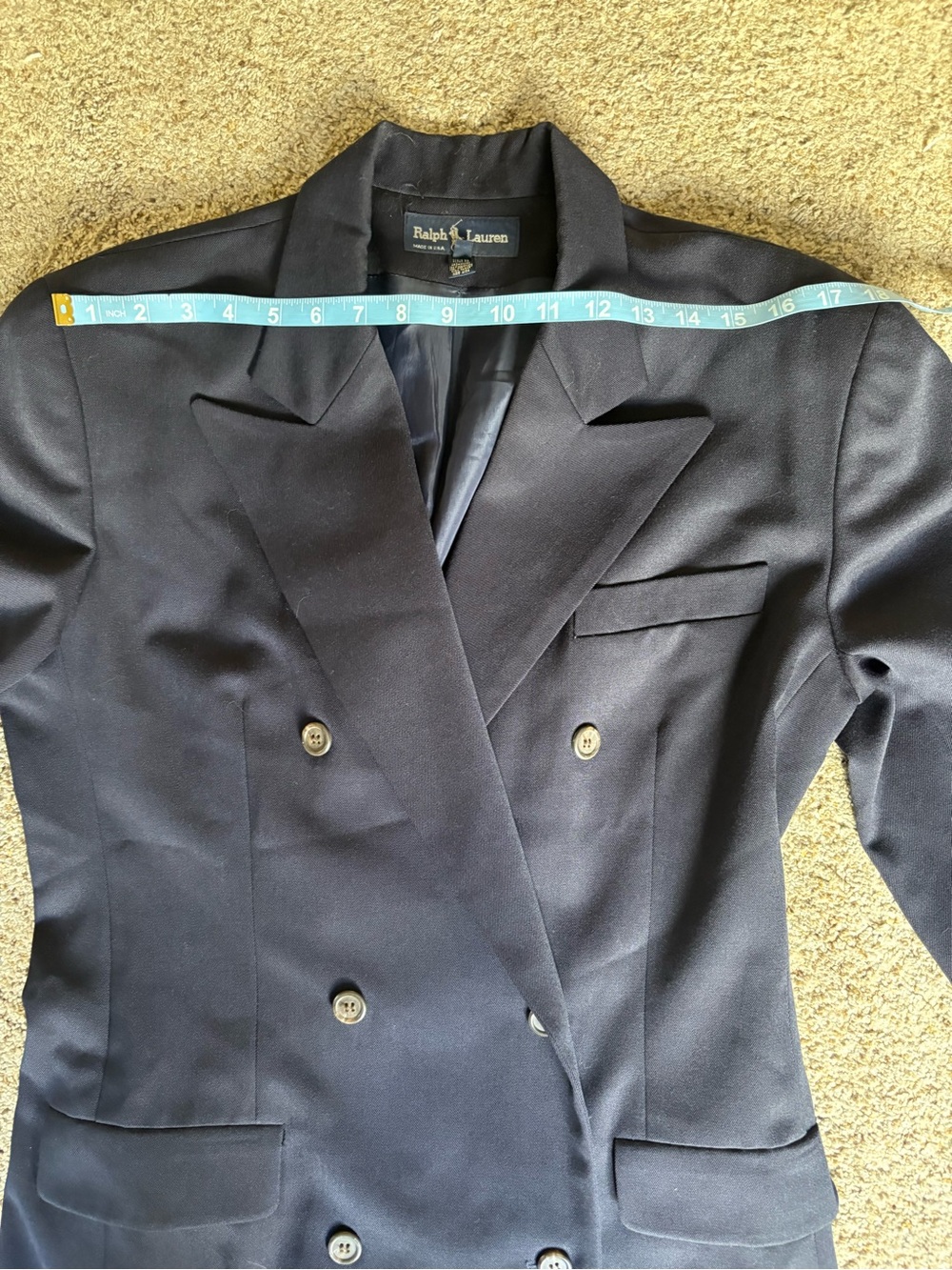 Vintage Ralph Lauren Double-Breasted Navy Blazer Dress - Picture 12 of 16